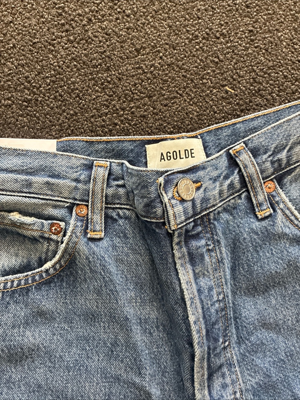 AGOLDE Low Slung Baggy Jeans Women’s Size 29 Blue Relaxed Fit Grunge Denim - Picture 6 of 14